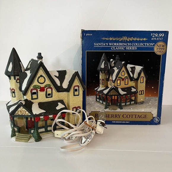 Vintage Santa's Workbench 1999 Bayberry Cottage Classic Series Christmas Village - Picture 1 of 10